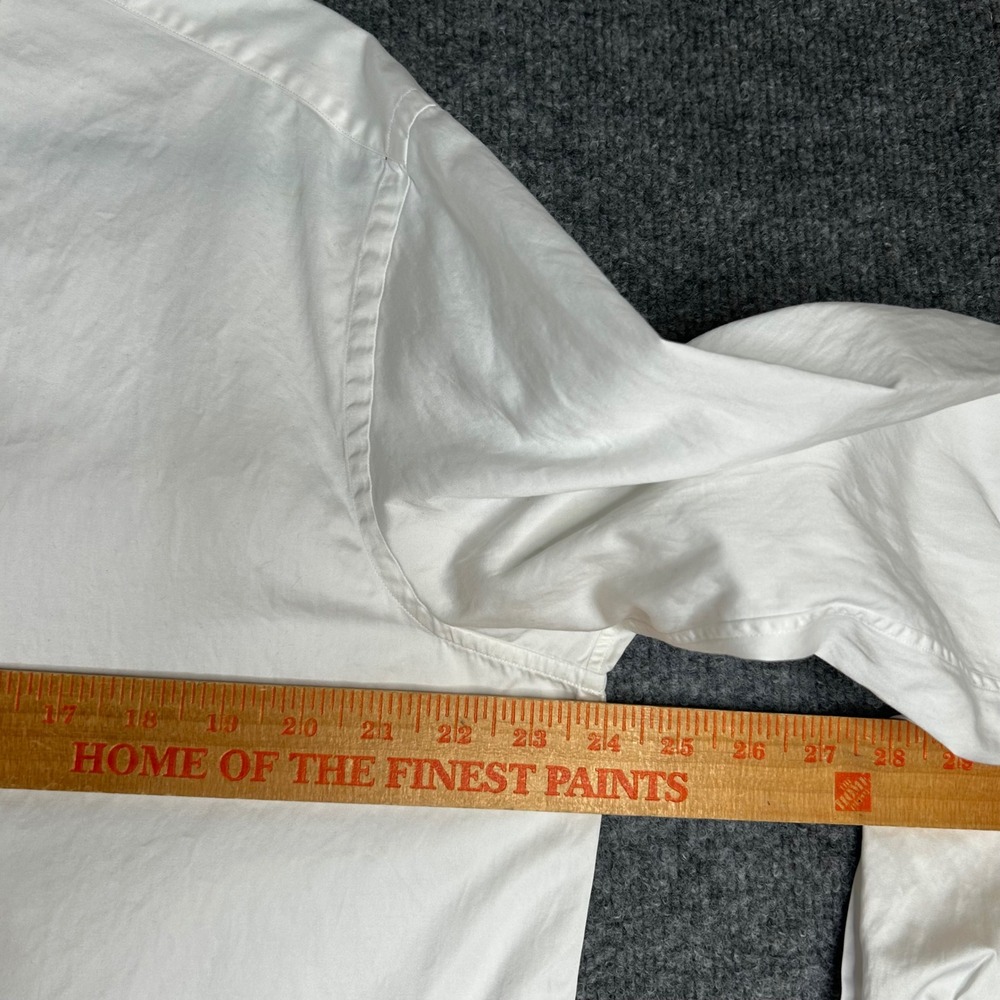 Brioni White Cotton Dress Shirt Mens 16.5 L French Cuff Made in Italy Luxury - Picture 6 of 7